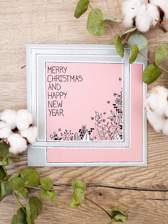 carte de voeux fin d'année fleurs design rose blog déco clem around the corner