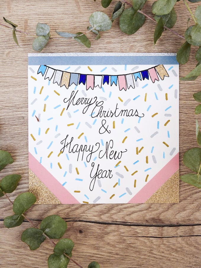 carte de voeux fin d'année festive fanions blog déco clem around the corner