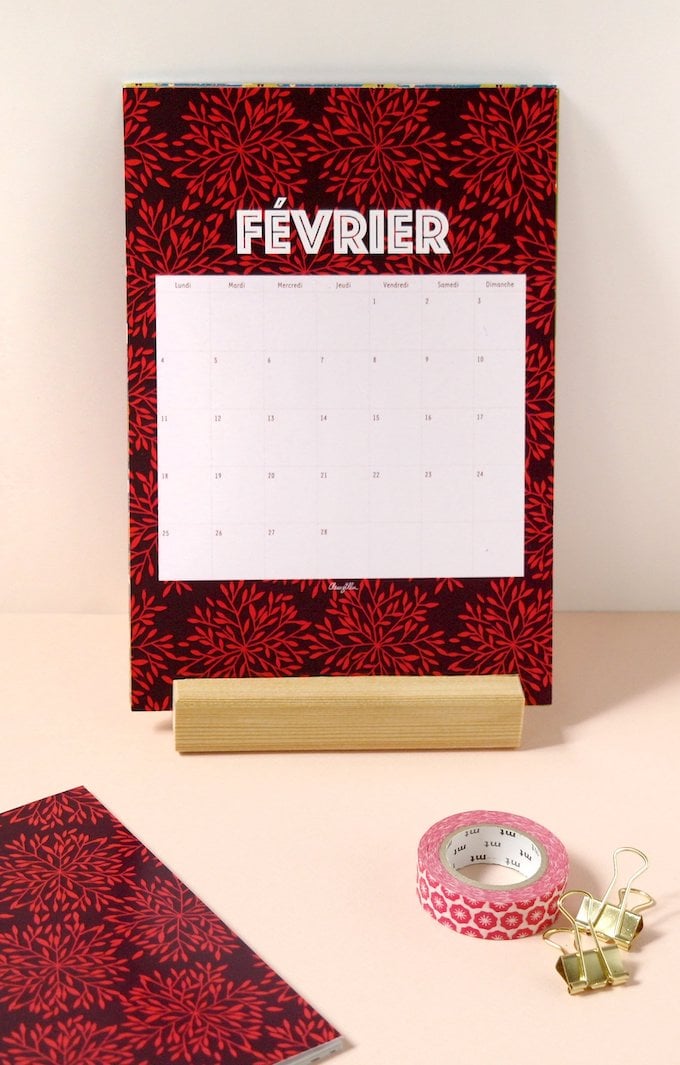 calendrier 2019 original février motif design blog déco clem around the corner