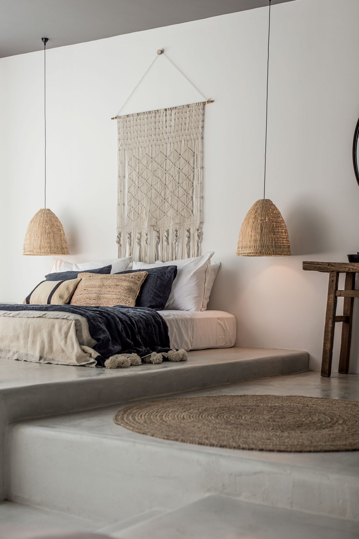 tapis rond nature chambre marron - blog déco - clem around the corner