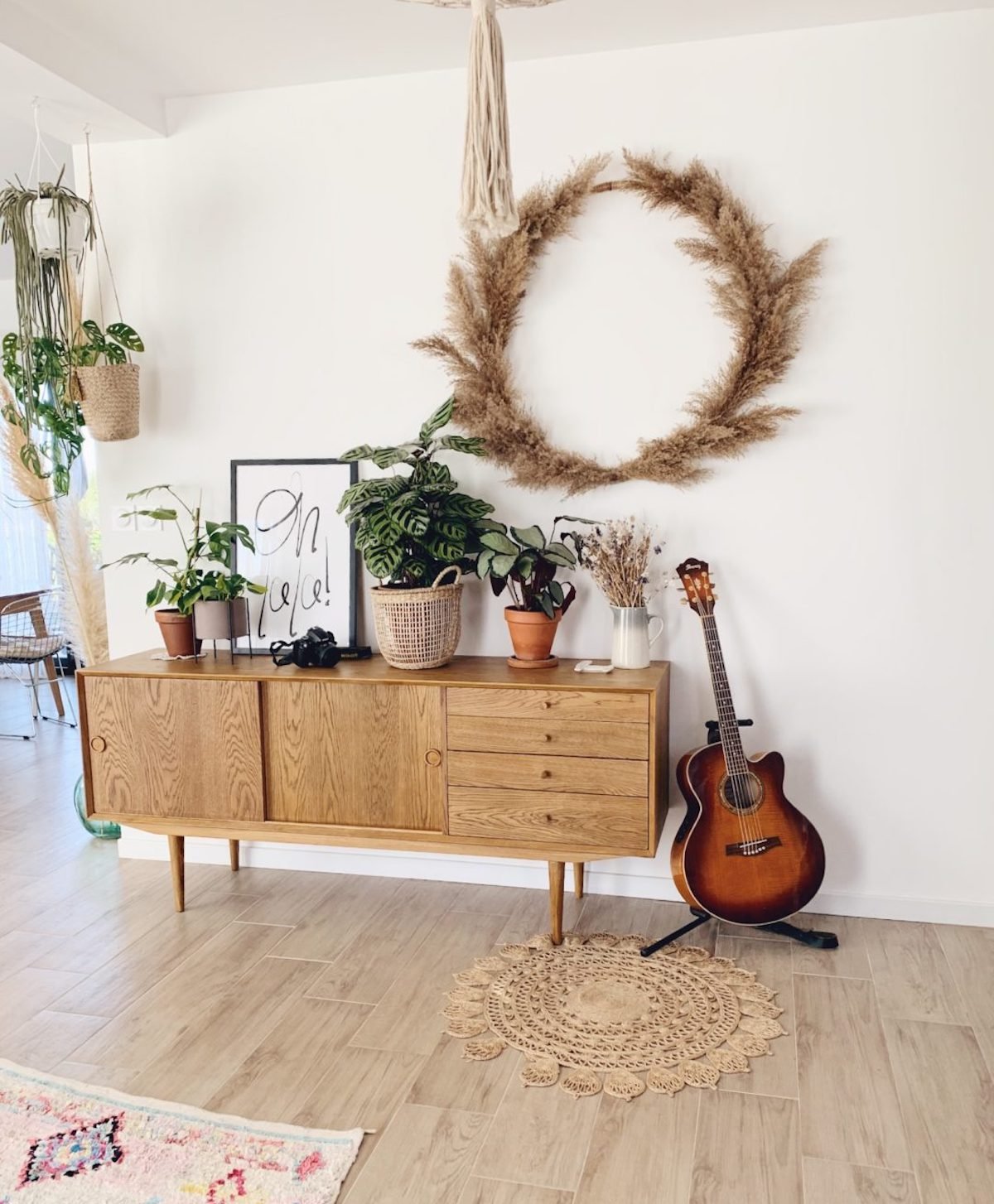 l'herbe de la pampa gipsy style couronne diy décoration végétale - blog déco - clem around the corner