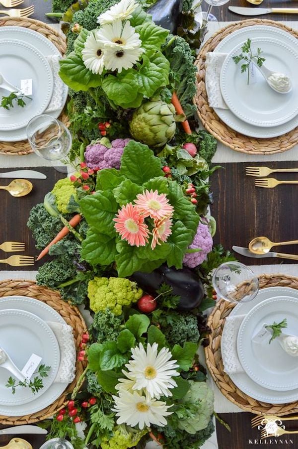 table de pâques déco fruits légumes potager original - blog déco - clem around the corner