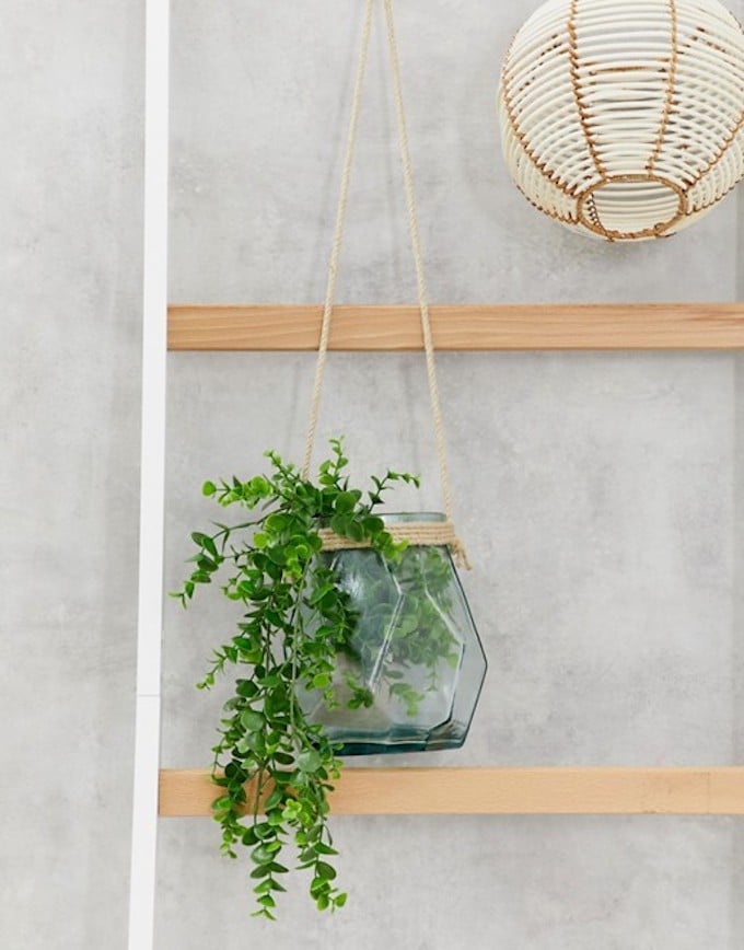vase verre suspension pour plante corde naturelle déco originale salon clemaroundthecorner