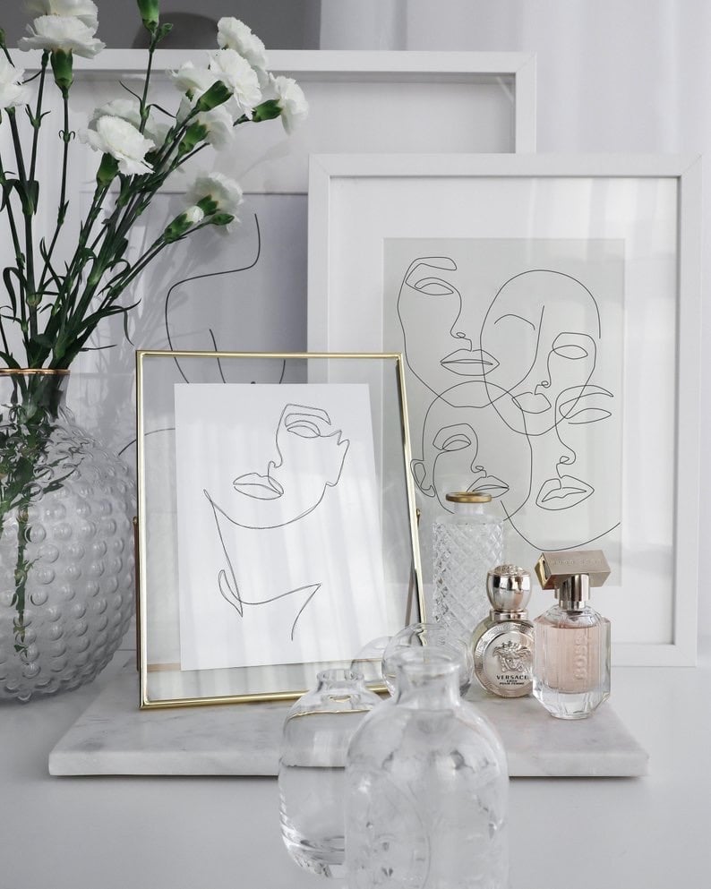 motif visage tableaux etsy décoration dessin - blog déco - clem around the corner