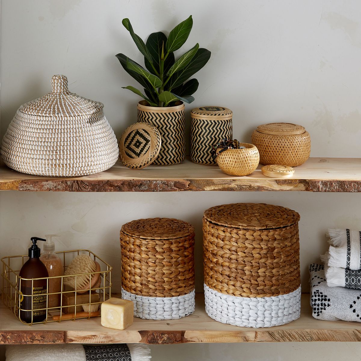 panier de rangement chambre étagère bois rangement salle de bain - blog déco - clem around the corner