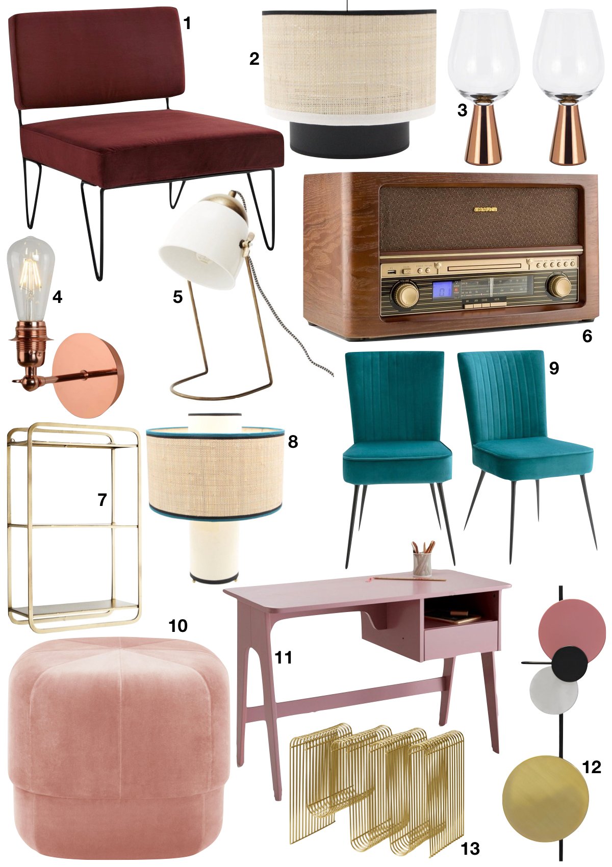 différence entre rétro et vintage en décoration shopping list inspiration années 30 - blog déco - clem around the corner