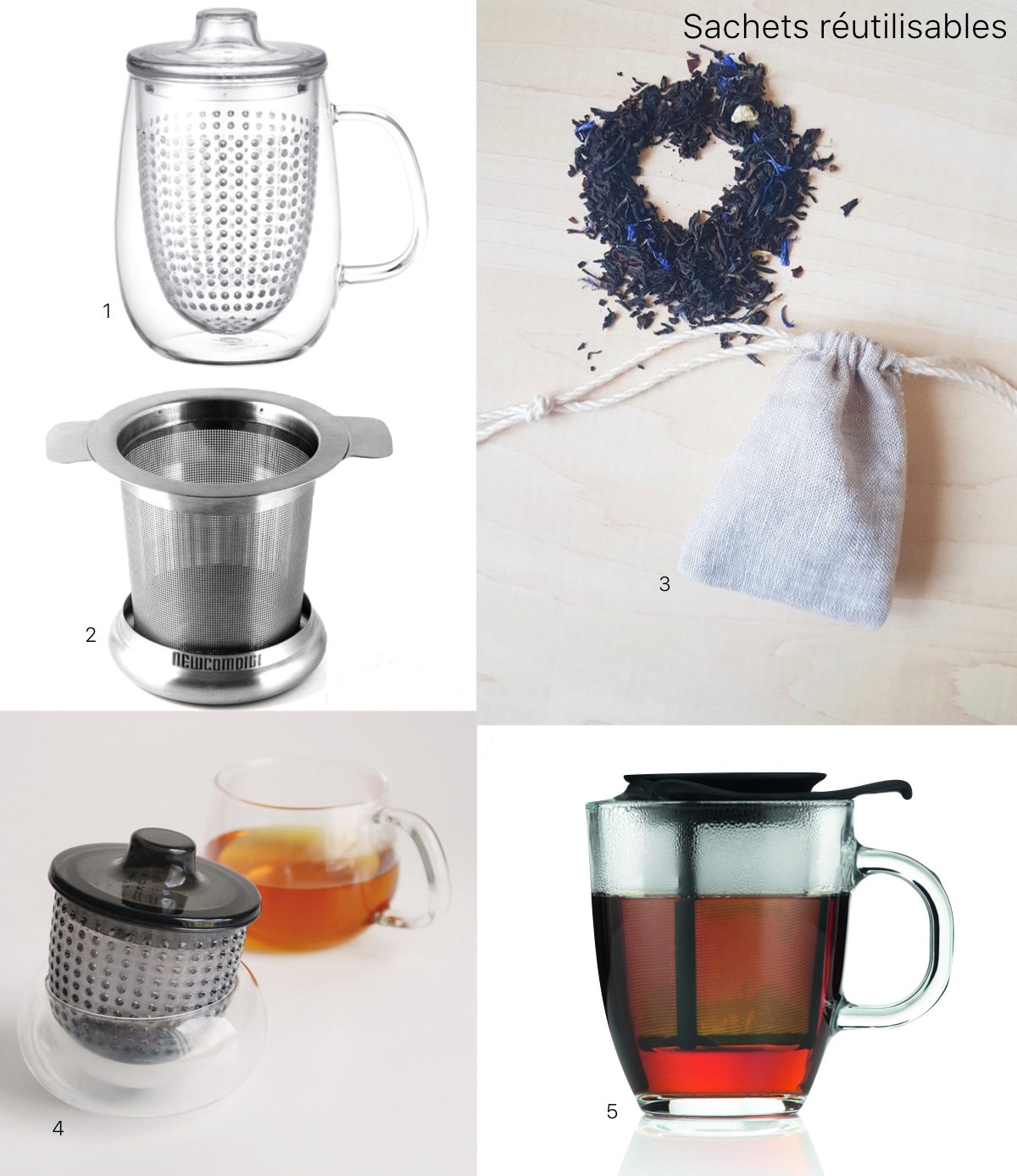gestes éco responsables dans la cuisine thé réutilisable filtre sachet infuseur - clem around the corner