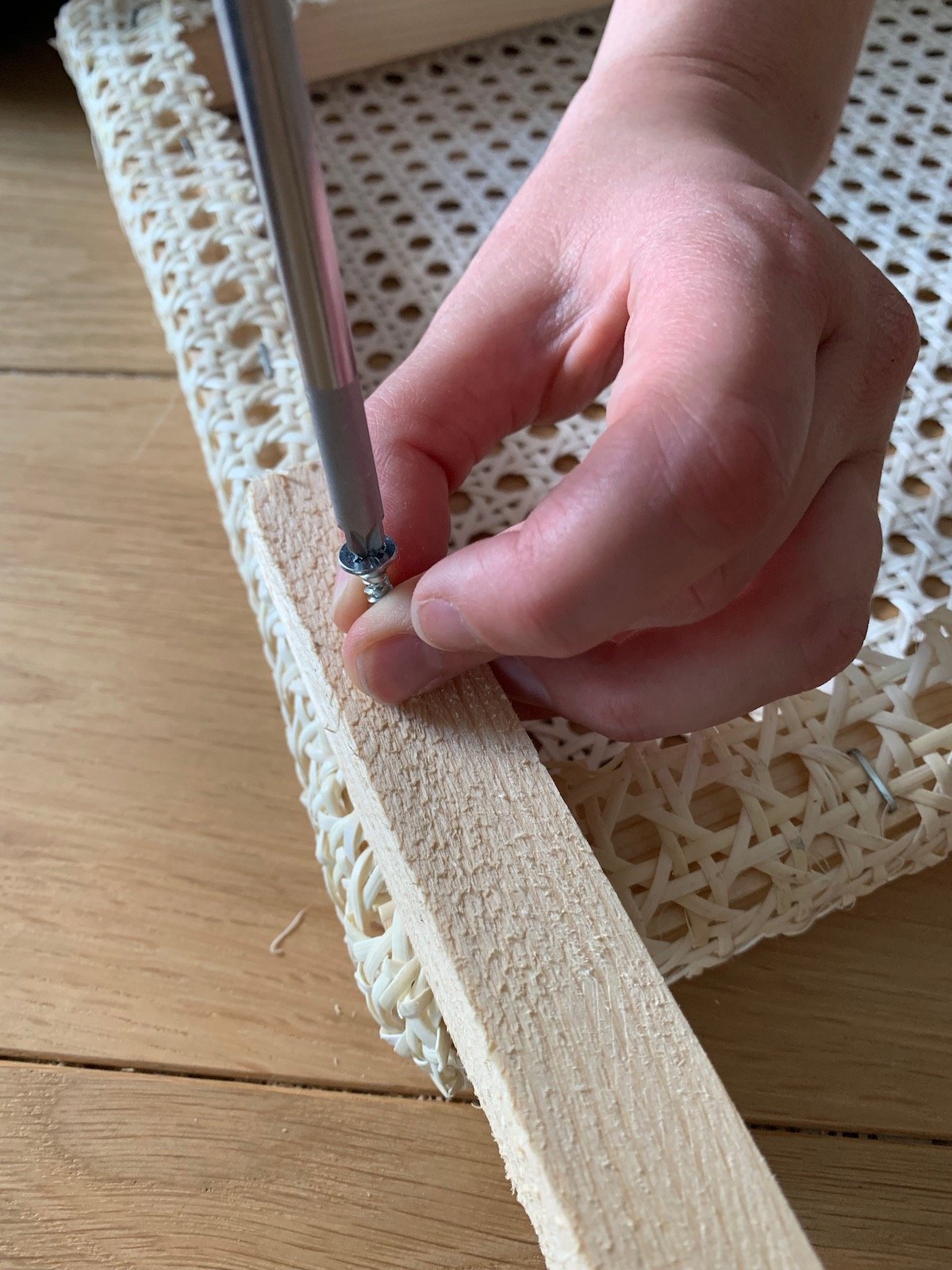 do it yourself cannage canned chair bench tutorial