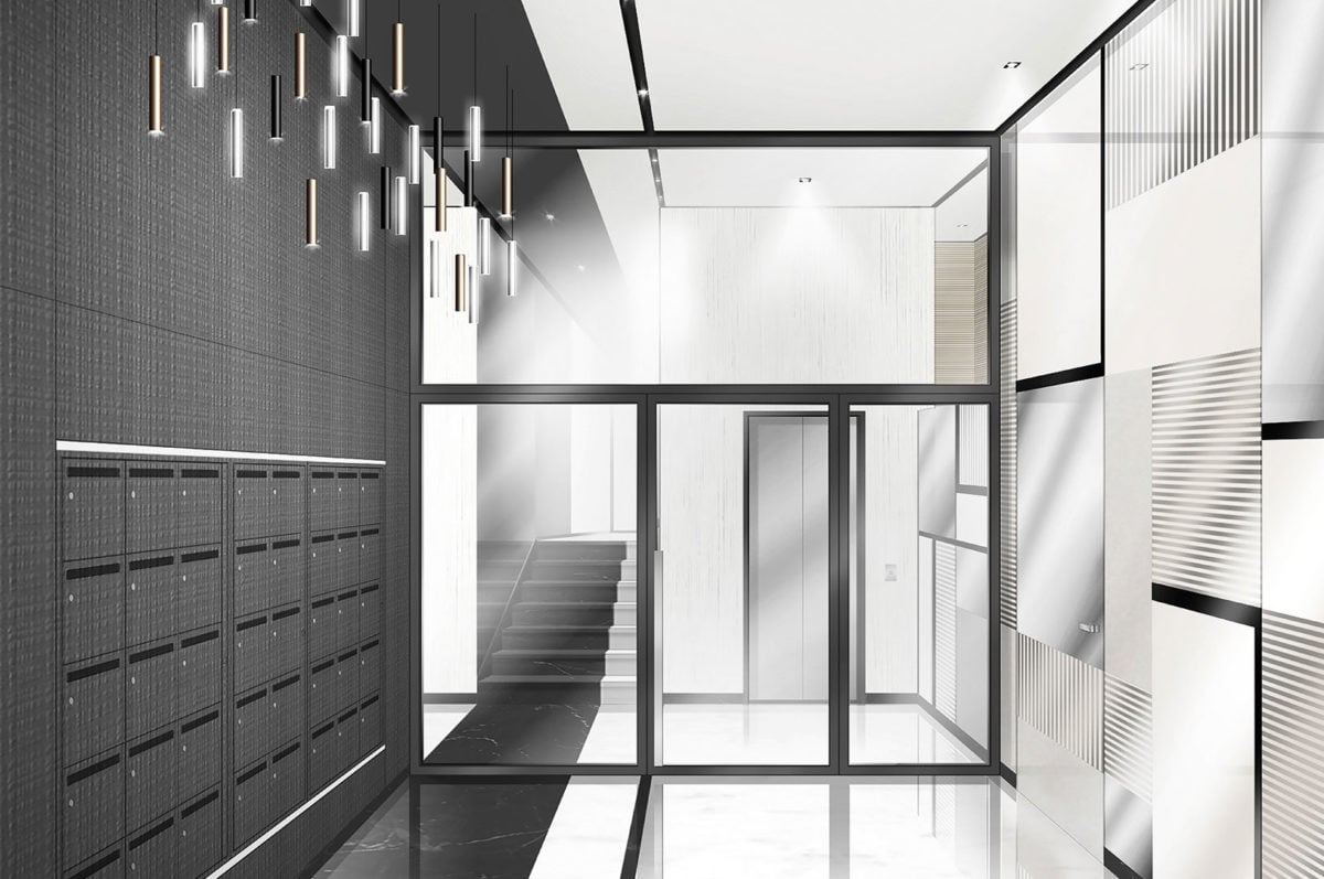 hall entrée immeuble design noir blanc avis sur cogedim immeuble neuf
