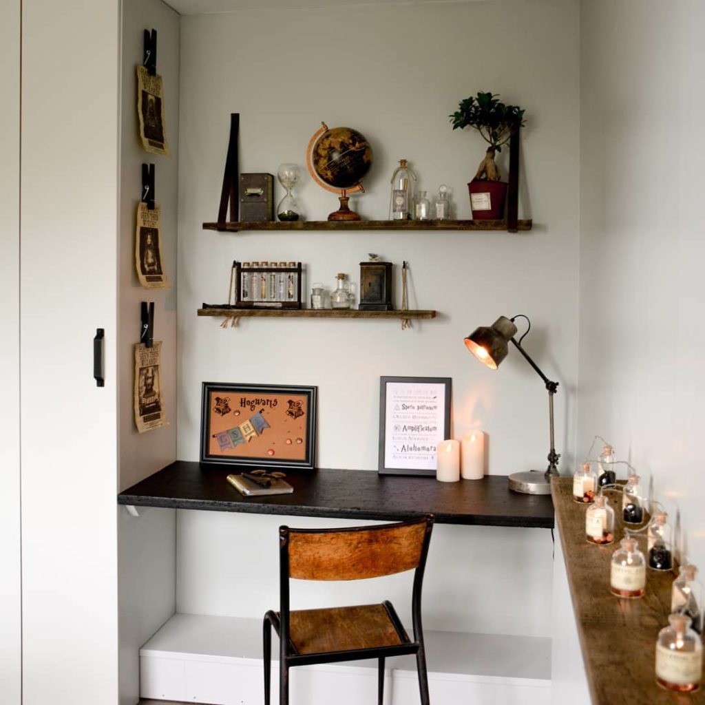 coin bureau chambre enfant thème harry potter chic ado design - clem around the corner