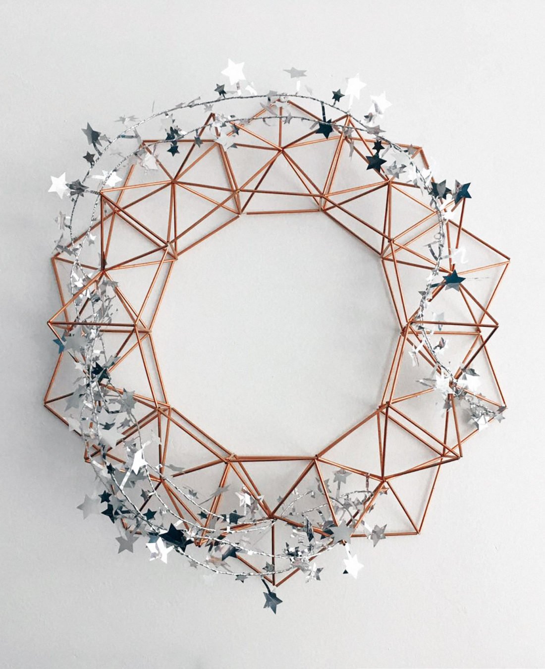 couronne style scandinave laiton cuivre déco noël fait main