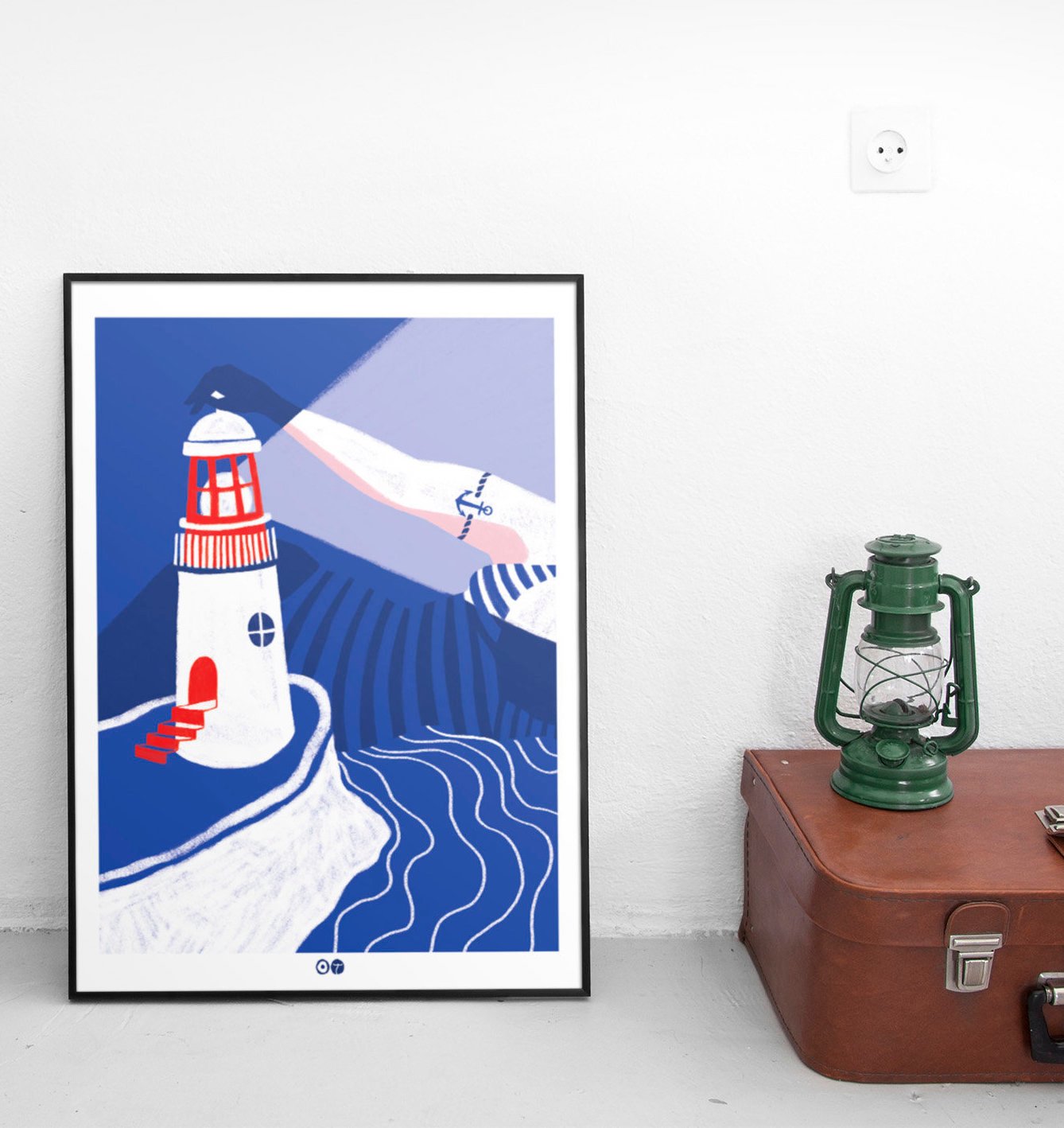 Orana Trikovna affiche dessin mer phare Bretagne abstrait graphique