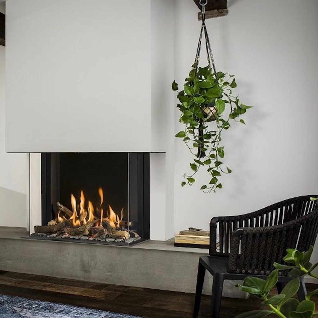 espace tendance design cheminée gaz plante - clematc
