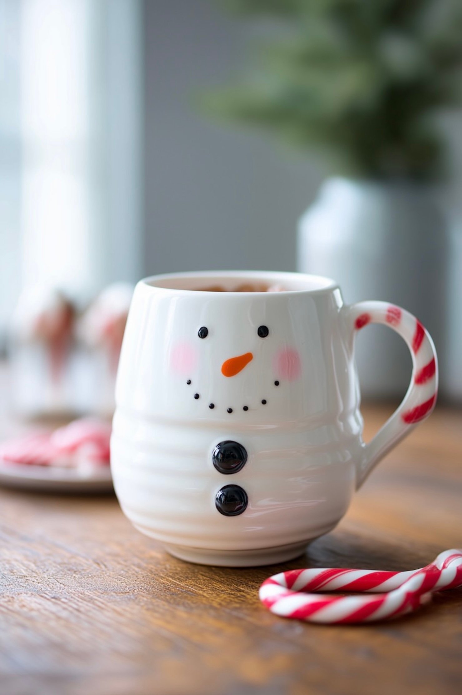 DIY slow living mug dessin feutre porcelaine bonhomme de neige - blog déco