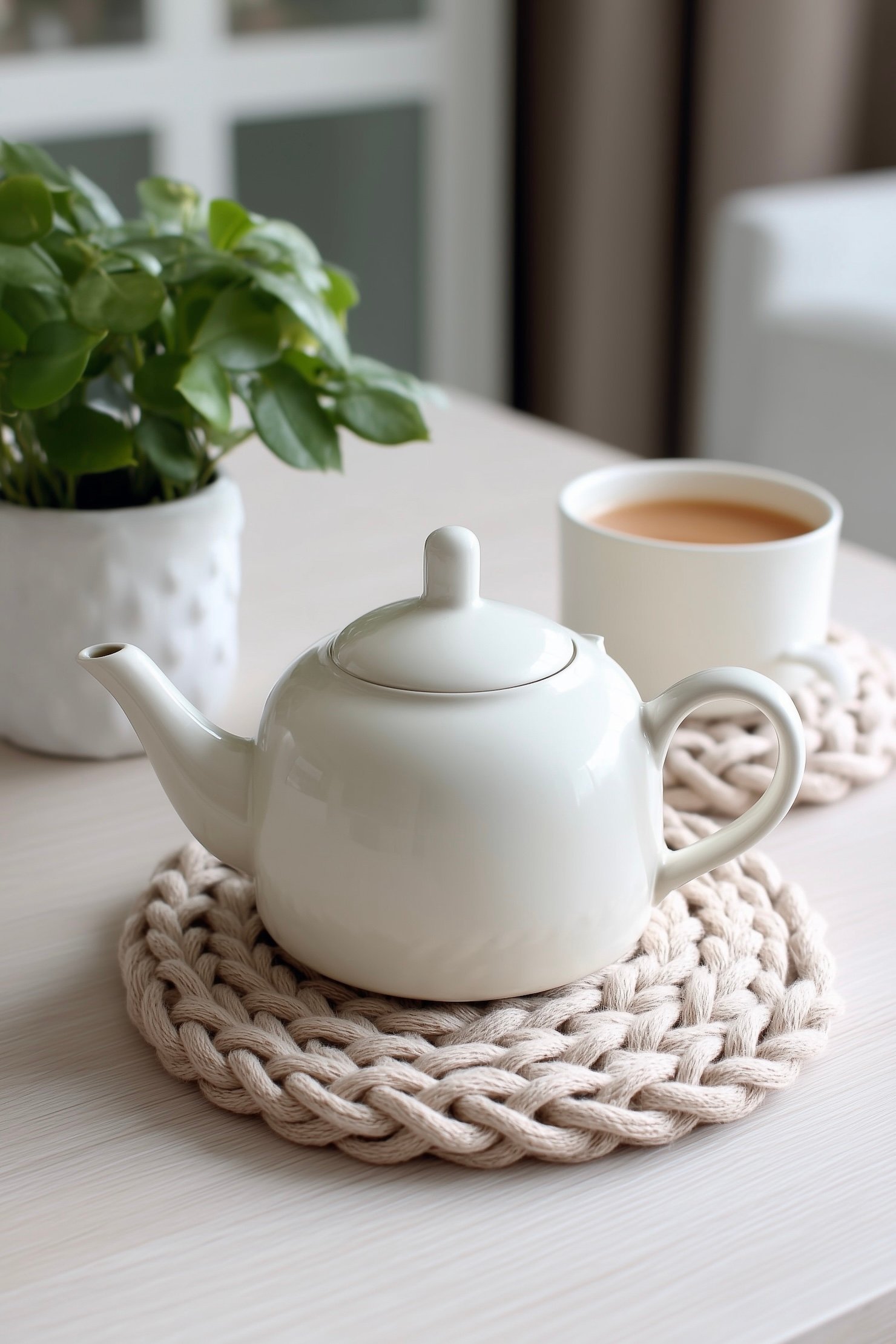 diy slow living dessous théière corde tissage macramé