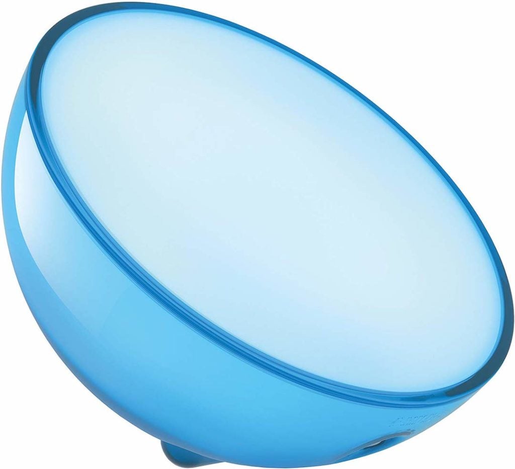 test luminaire lampe nomade connectée philips hue go alexa google home demi cercle rond