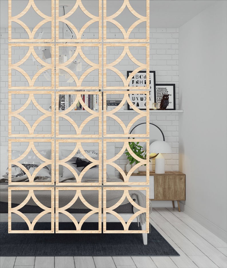 cloison bois clair contreplaqué design moderne épuré lumineux déco chambre