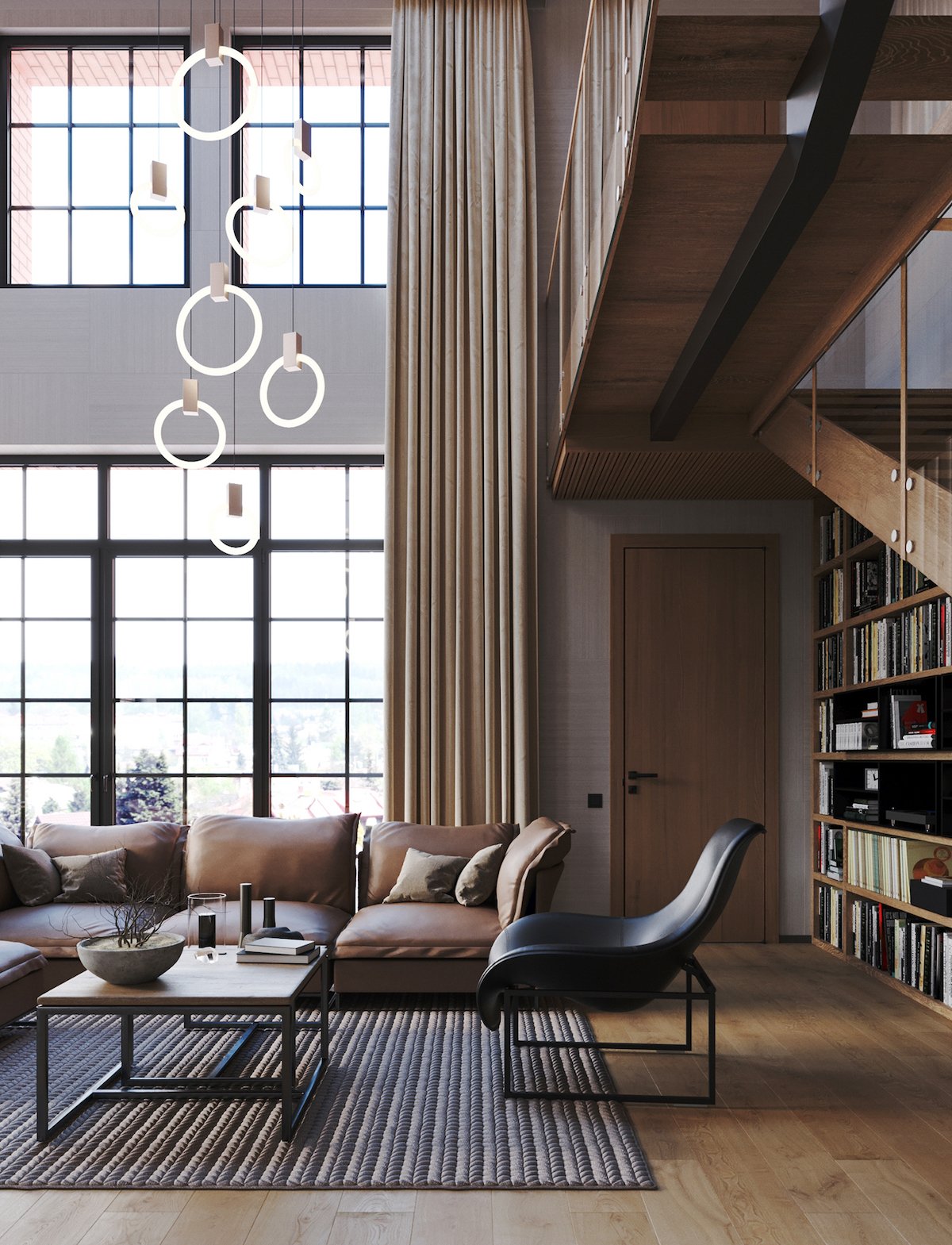 chalet moderne design suisse décoration masculine cosy neutre chic