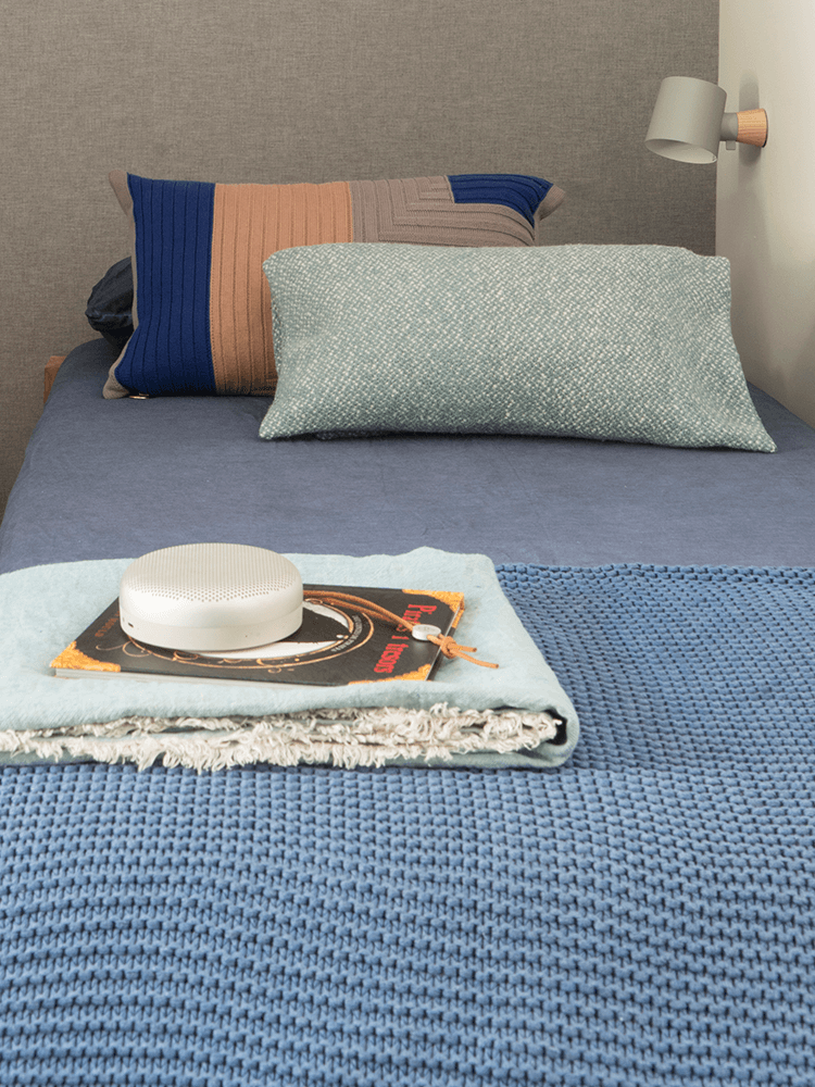 chambre enfant garçon style campagne coloré bleu slow life