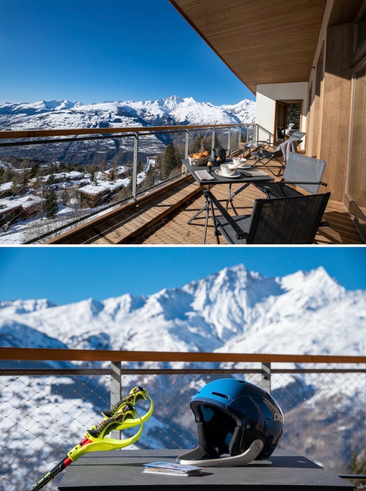 style chalet luxe 4 chambres Arcs Alpes terrasse ski sur les pistes pied