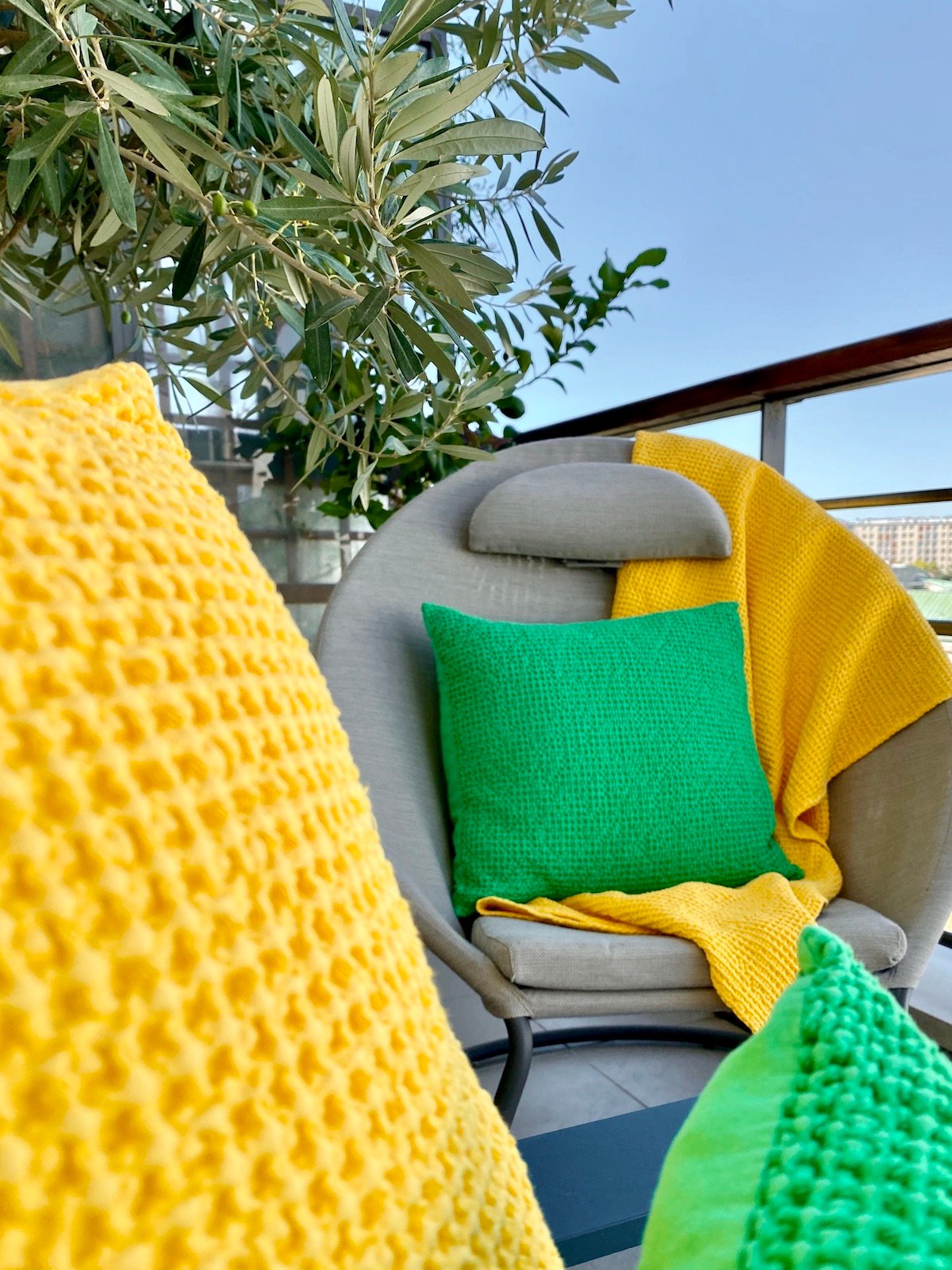 meuble jardin balcon fauteuil relax fabriqué en France beige design