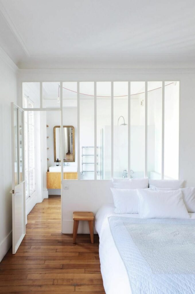 semi verrière blanche tabouret bois blog déco clematc