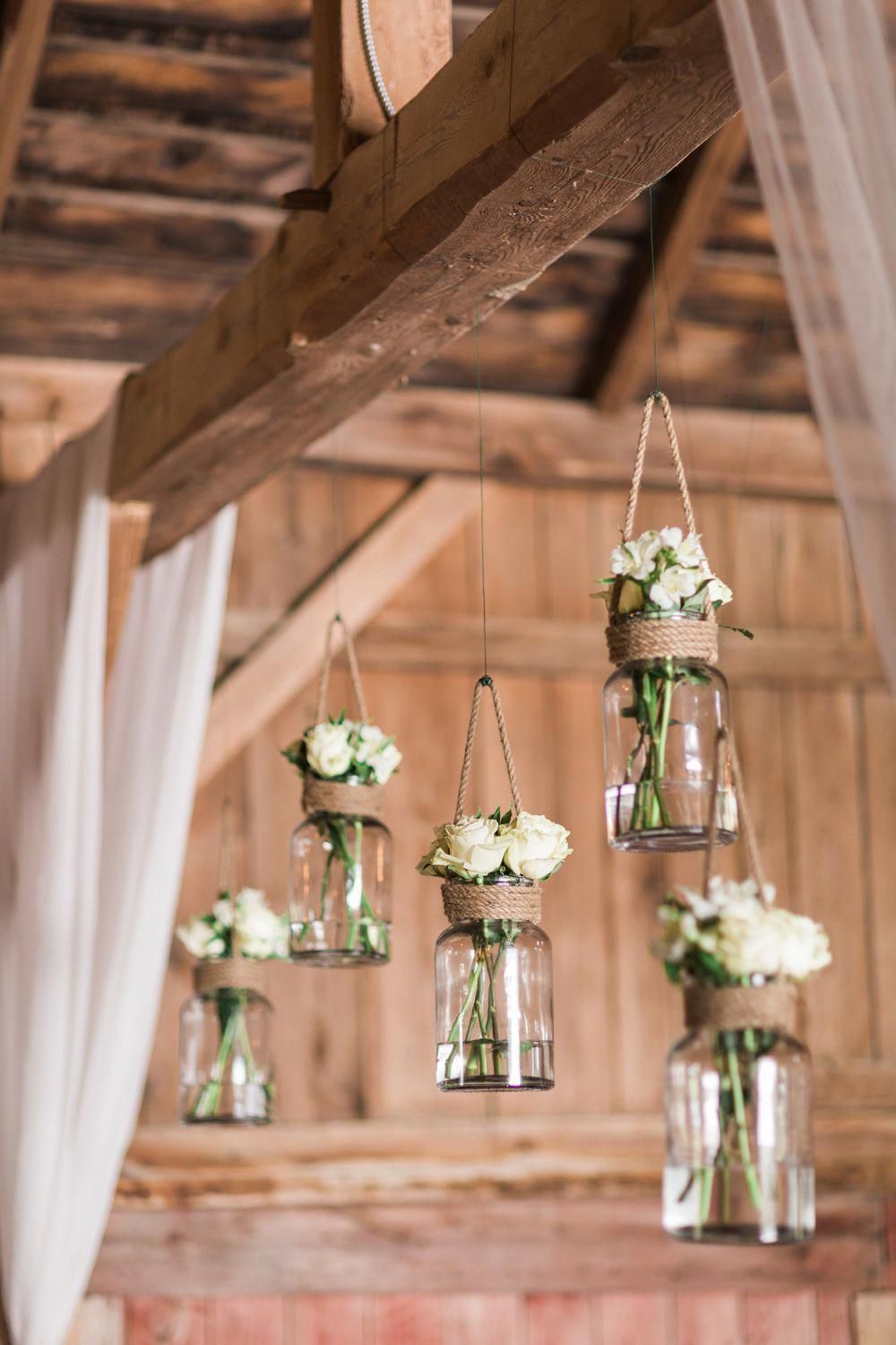 suspension bocaux verre déco de mariage à garder chez soi vintage champêtre