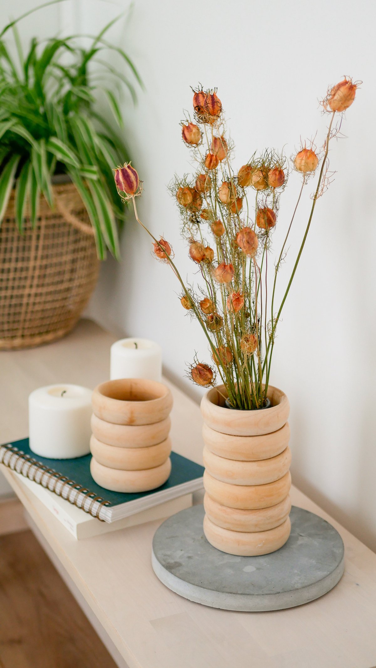diy déco cache pot en bois rond faire soi-même