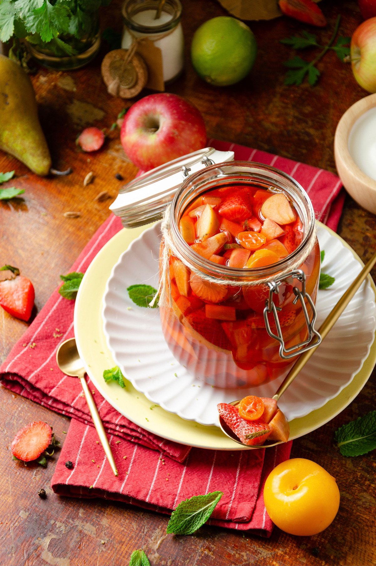 fraise vinaigrée croquante en bocal conserve été