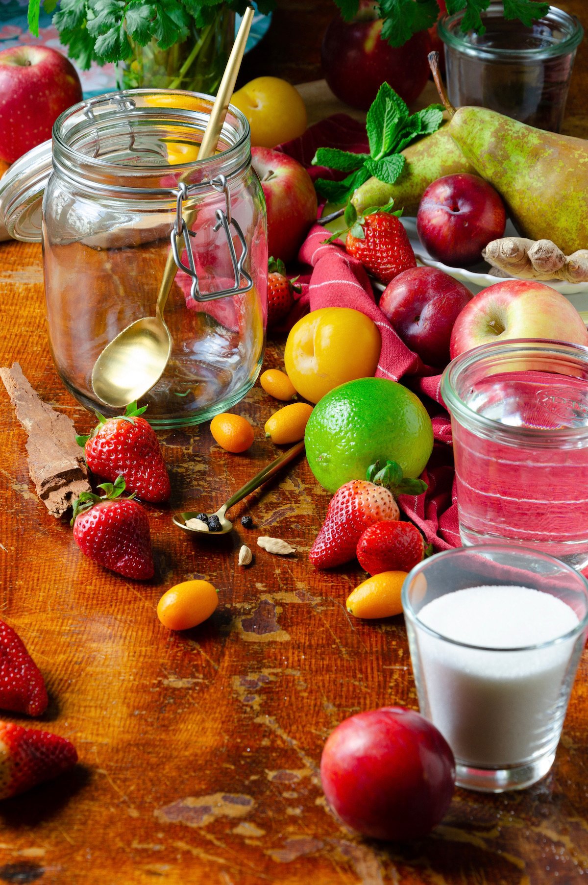 fruit sirop fraise citron vert kumquat cannelle prune