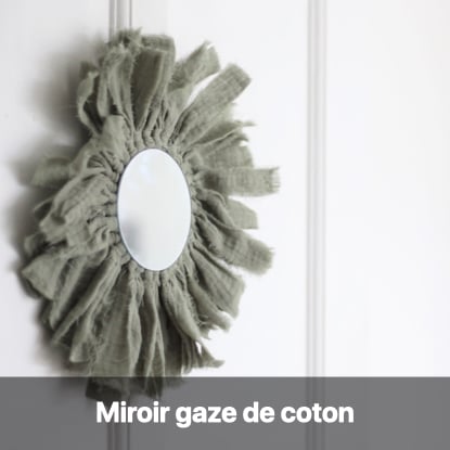 miroir boho gaze de coton déco kaki - clem around the corner