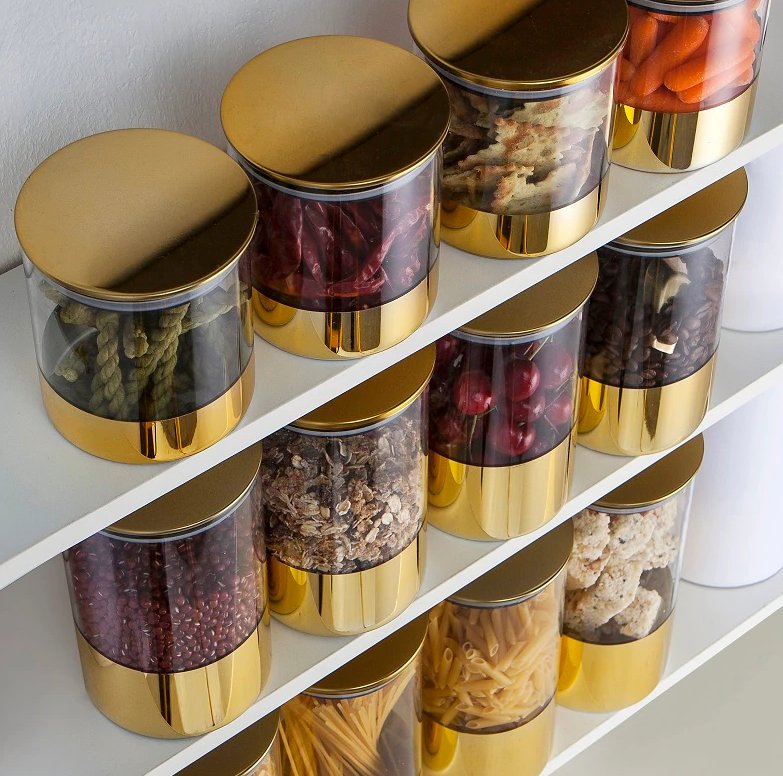 bocaux conservation verre laiton idée rangement aliment cuisine