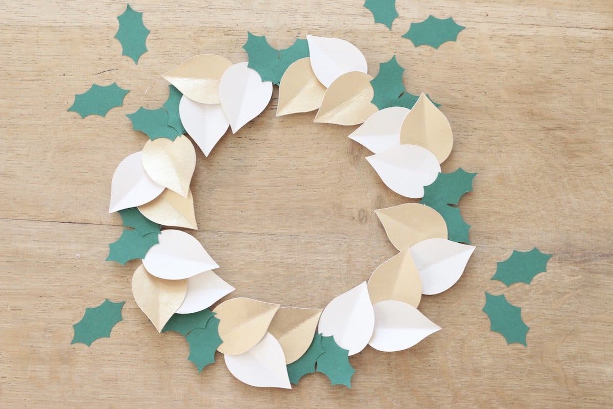couronne de Noël en papier - blog déco diy clem atc