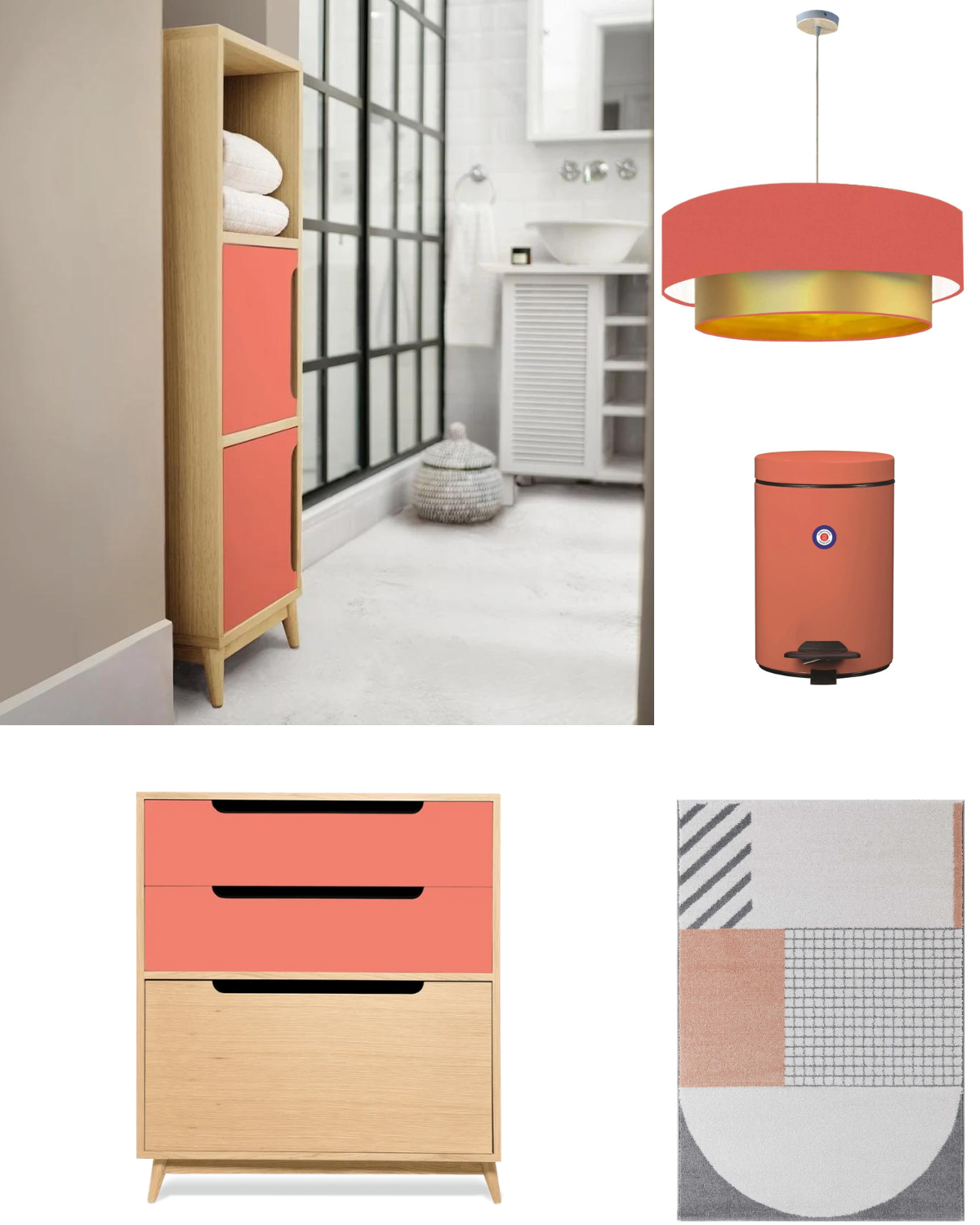 Sélection mobilier et déco couleur corail