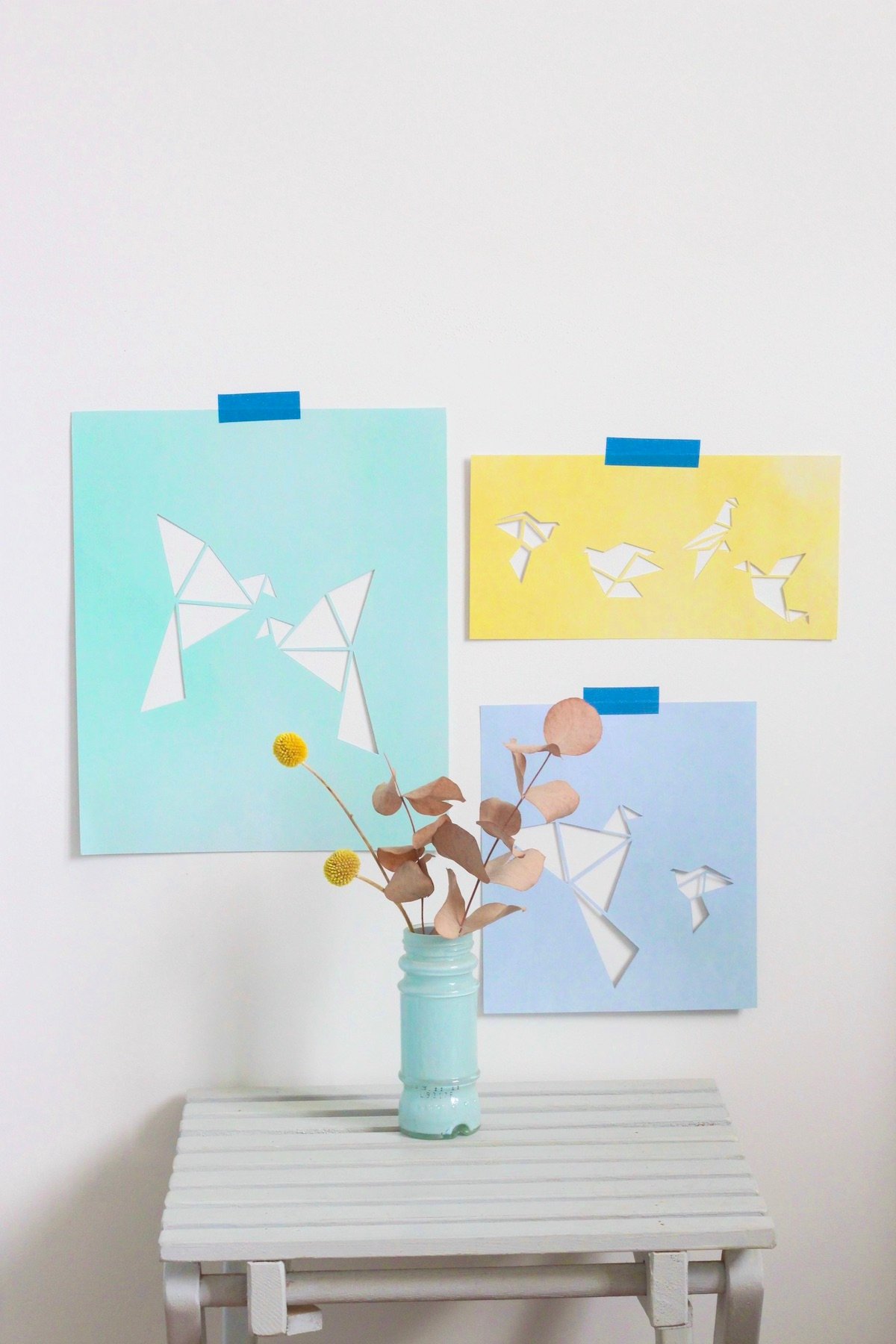 tuto affiches origami géométrique tangram diy