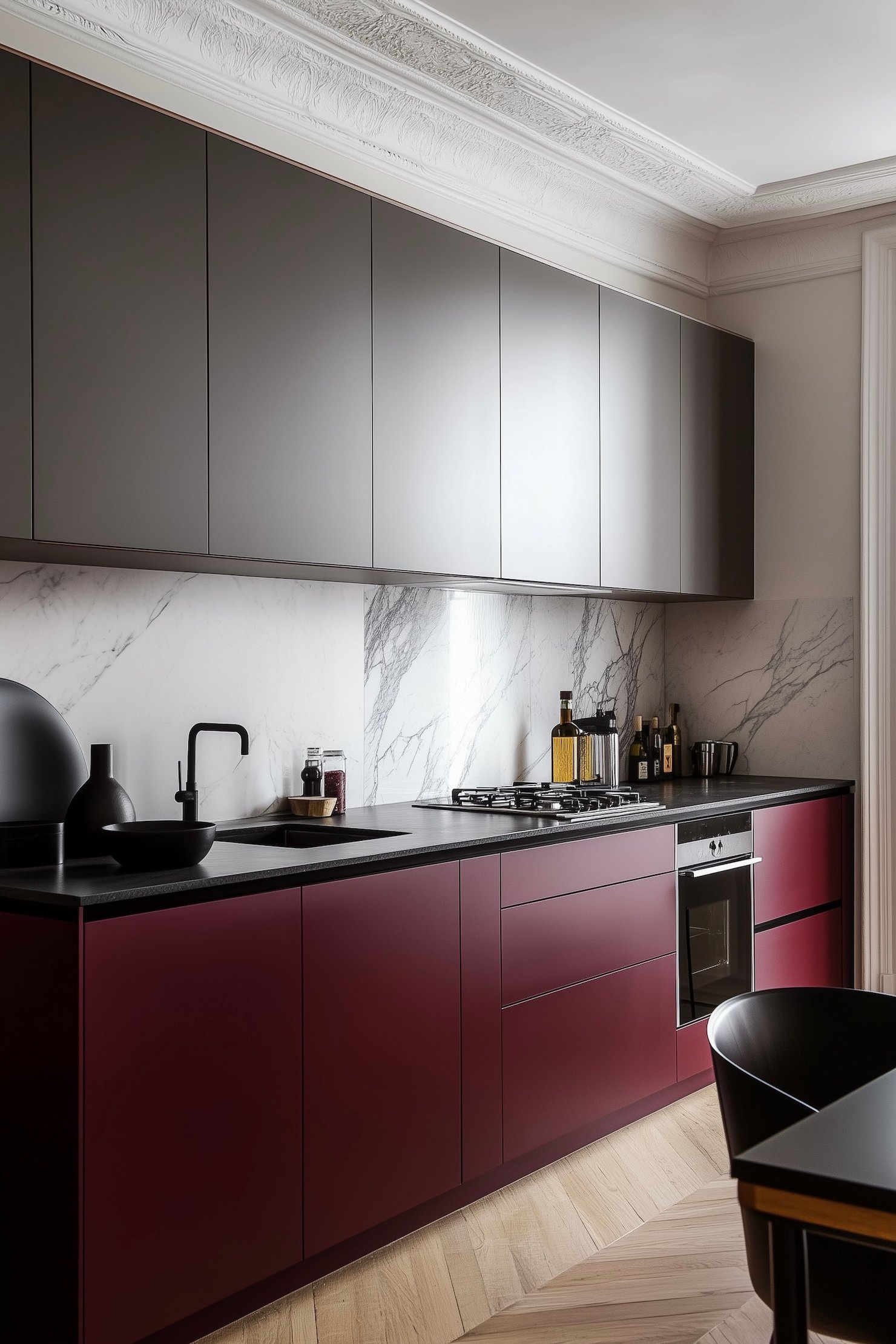 inspiration cuisine bicolore terracotta gris taupe