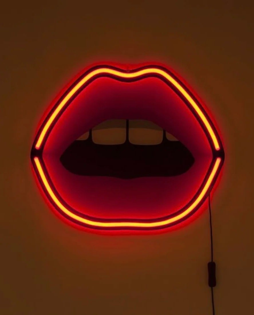 lampe bouche rolling stones led rouge jaune
