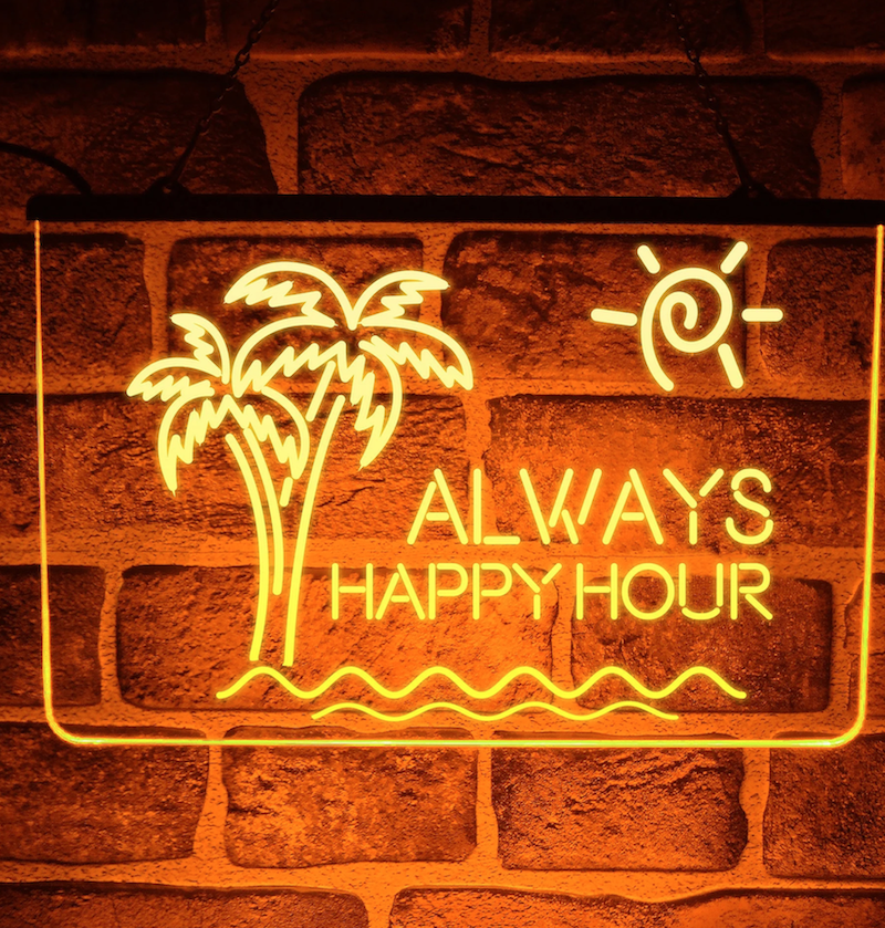 neon orange jaune fluo deco cuisine estivale tendance mur brique
