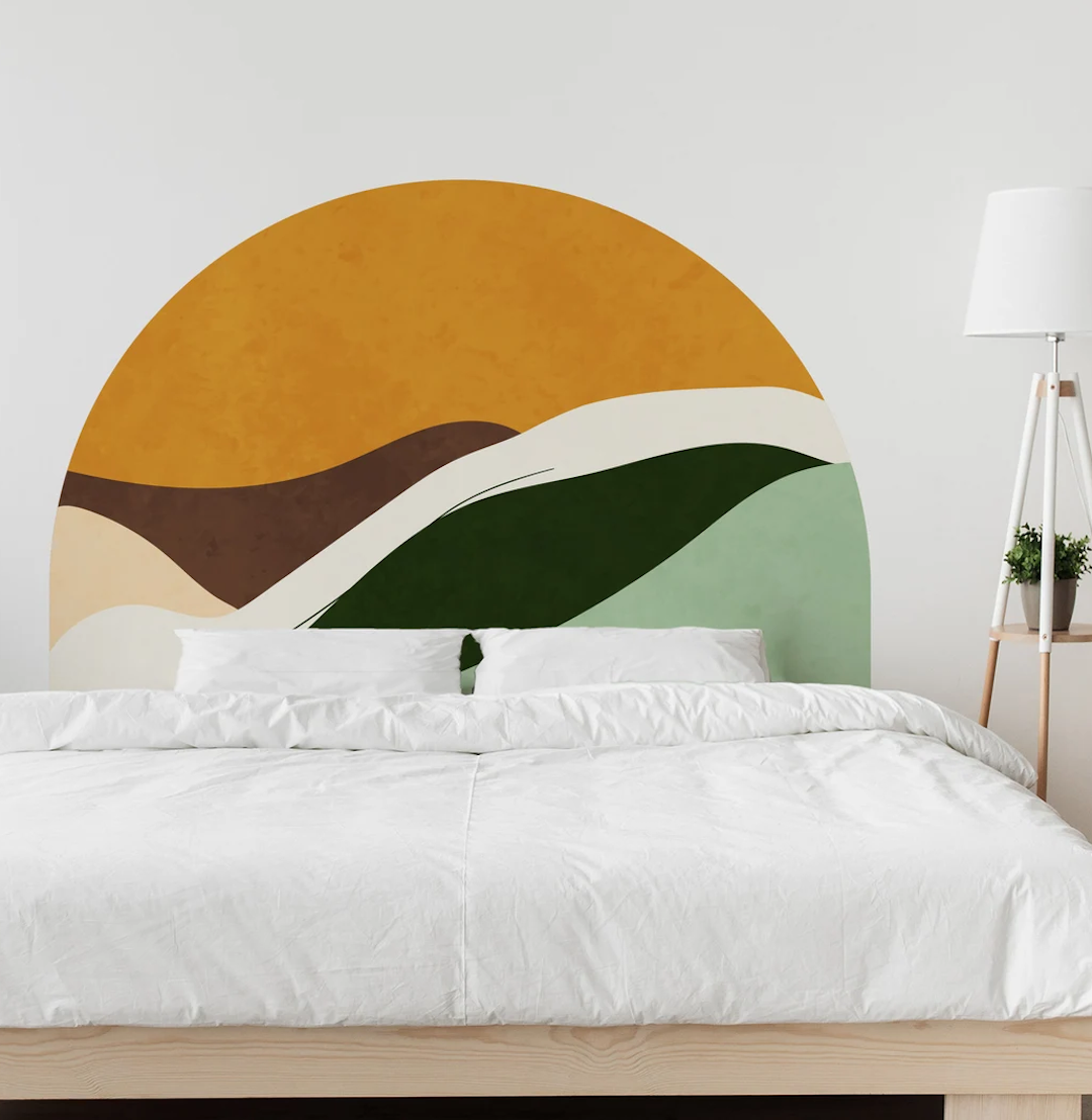 Autocollant mural tête de lit deco abstraite