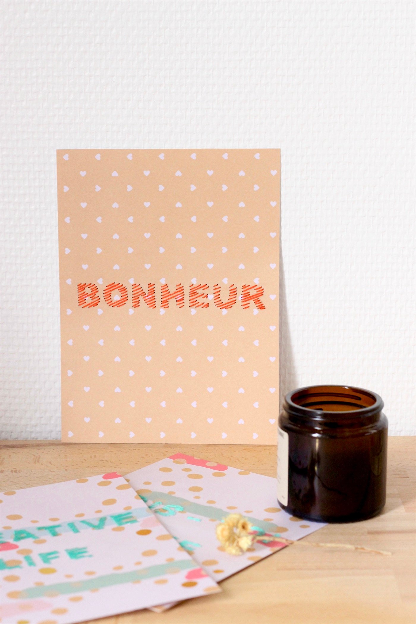 affiche bonheur broderie sur-mesure