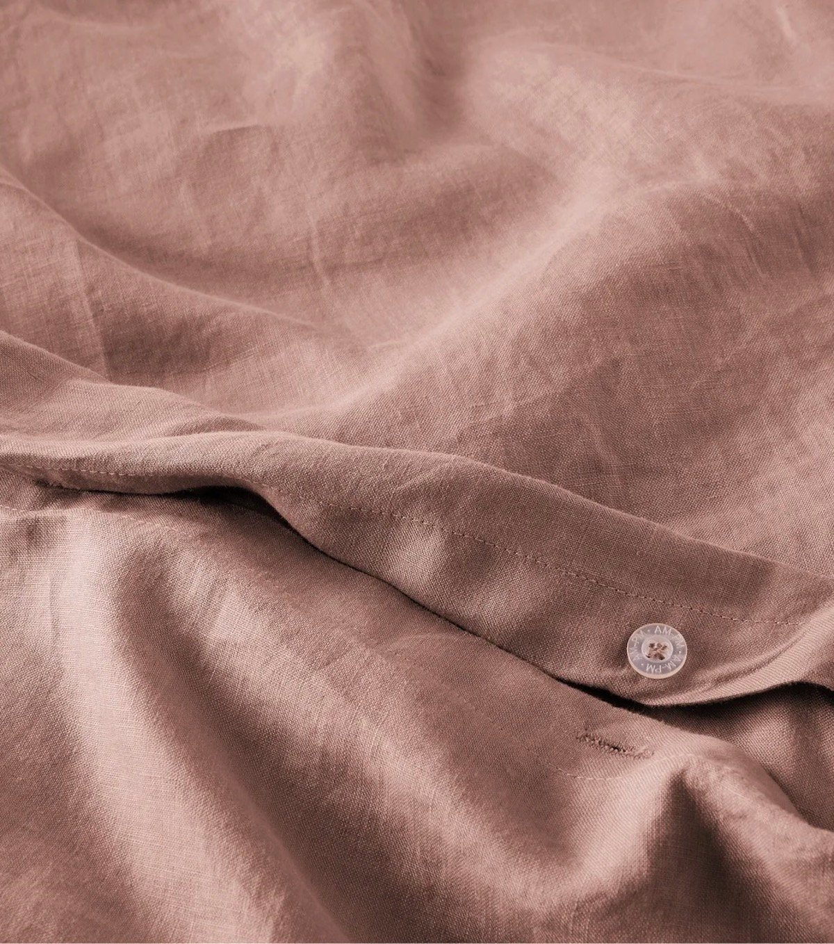 housse couette lin framboise délavé rose beige