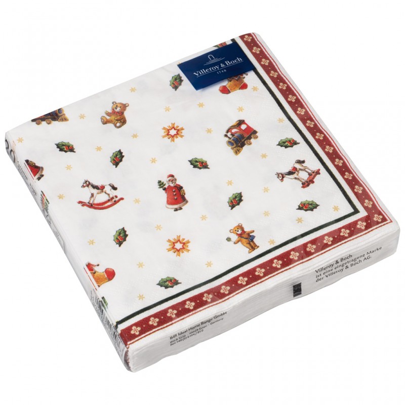 serviettes de Noël rétro jouet enfant bois
