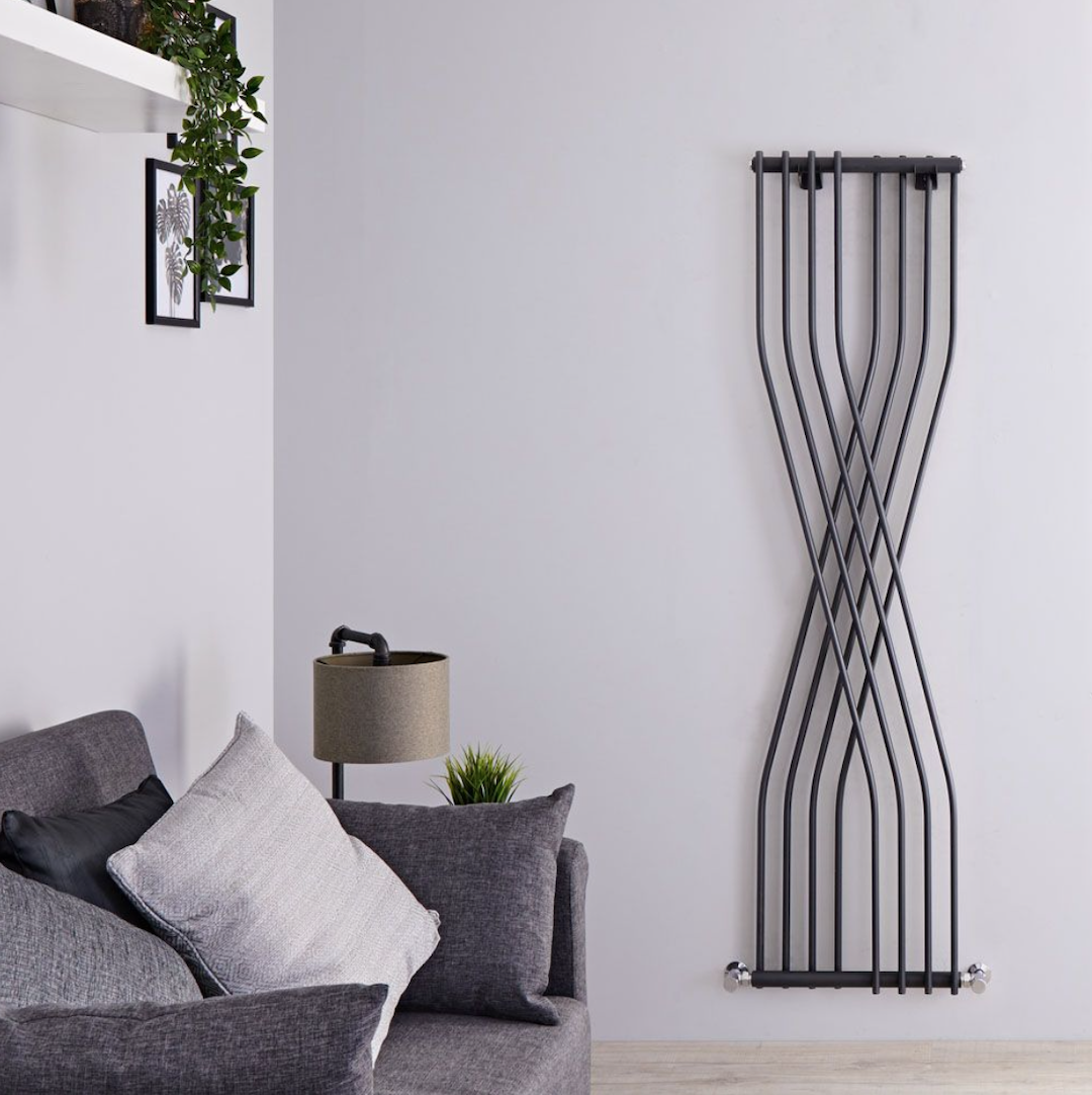 radiateur noir design interieur salon moderne