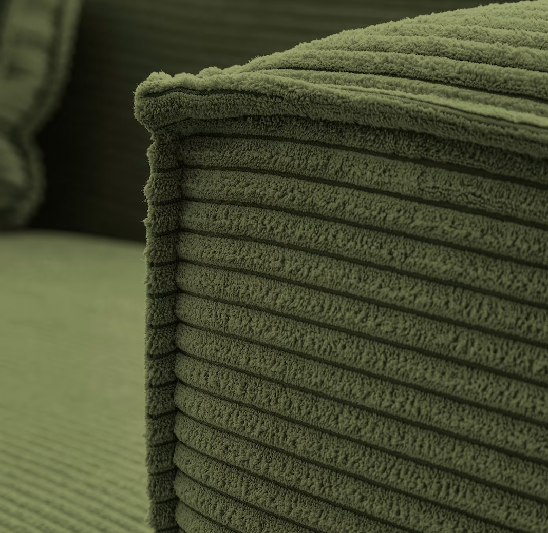 salon tendance canape d angle reversible velours cotele vert