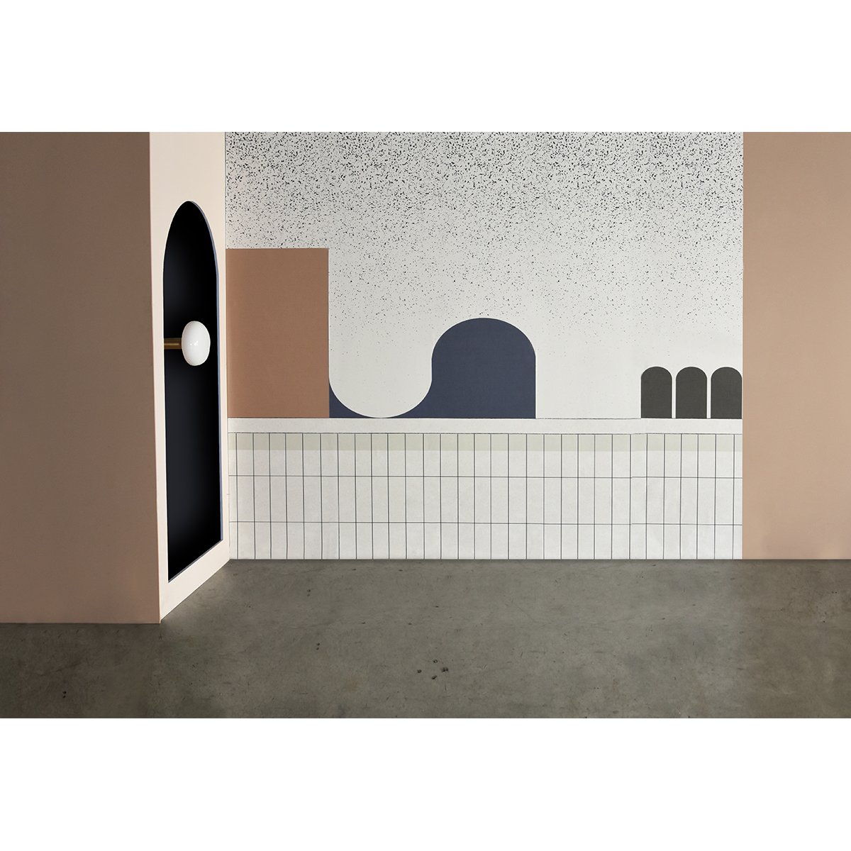 décor mural graphique trompe l'oeil