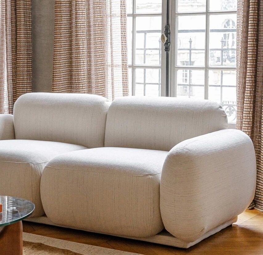 canape droit blanc rond deco elegante epuree moderne