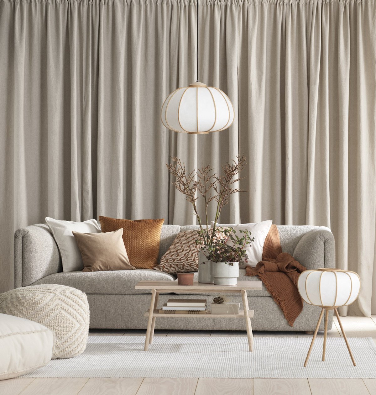 salon déco gris elegant moderne sobre lumineux