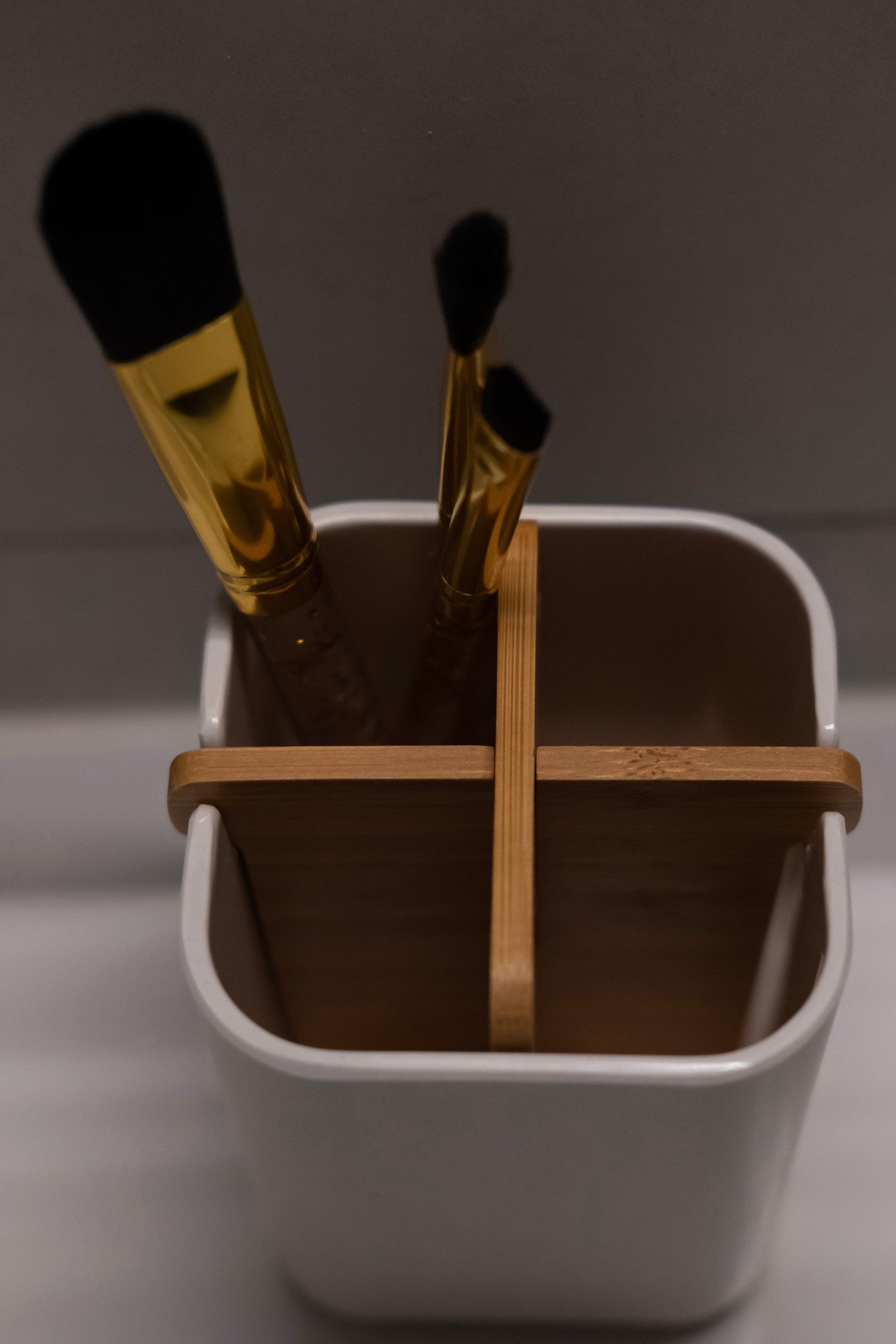 porte brosse à dent pinceaux maquillage bambou recyclé