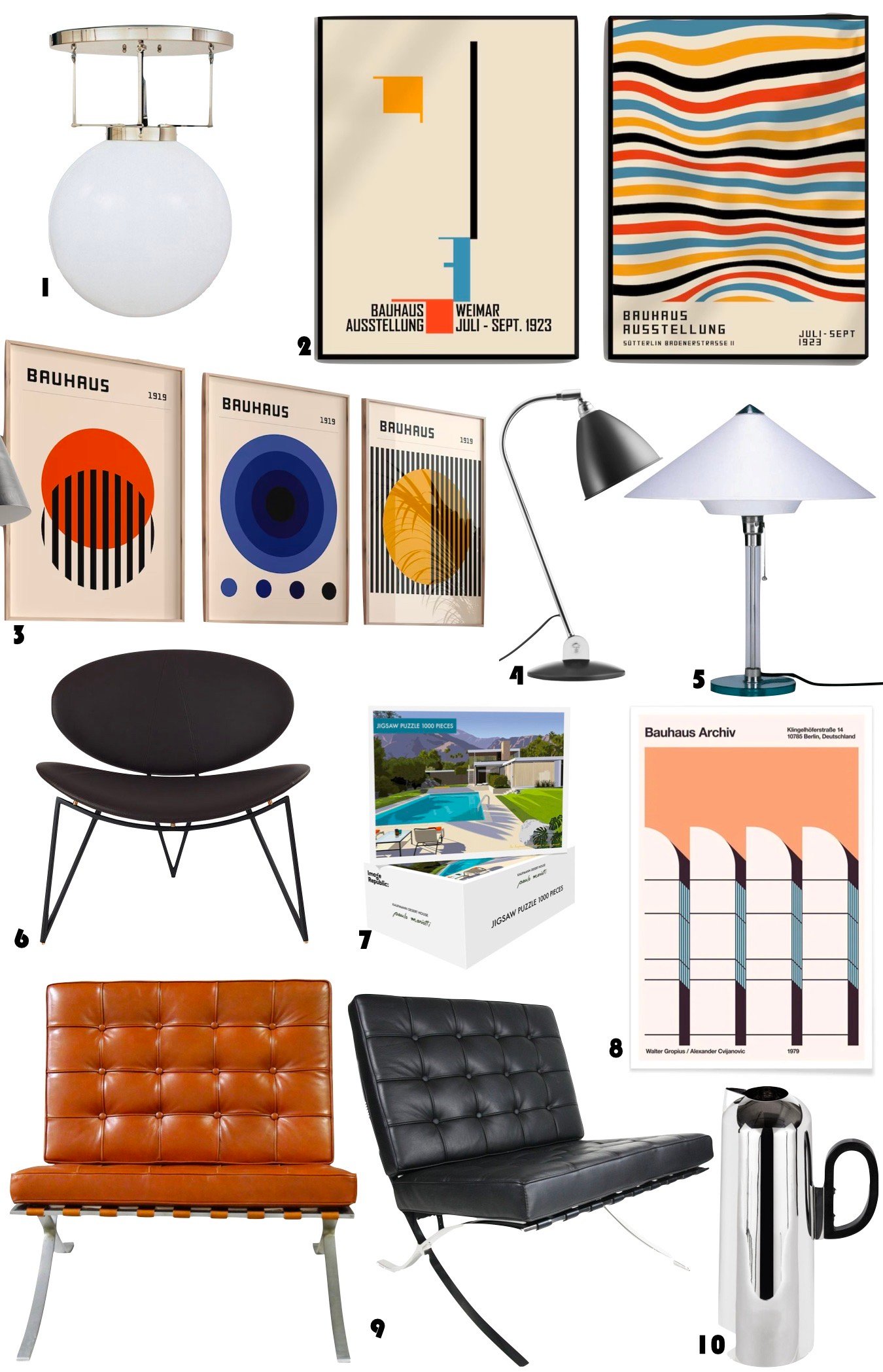 déco style Bauhaus affiche pas cher vintage seconde main
