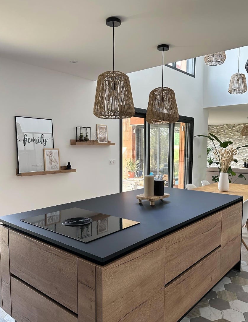 cuisine deco intérieure design contemporain ilot central